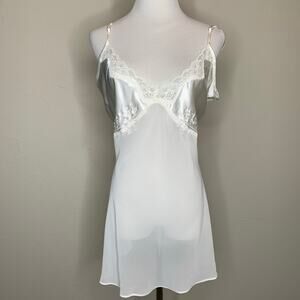 Expressions California Dynasthy Sheer Cream Neglige Chemise Sz XL